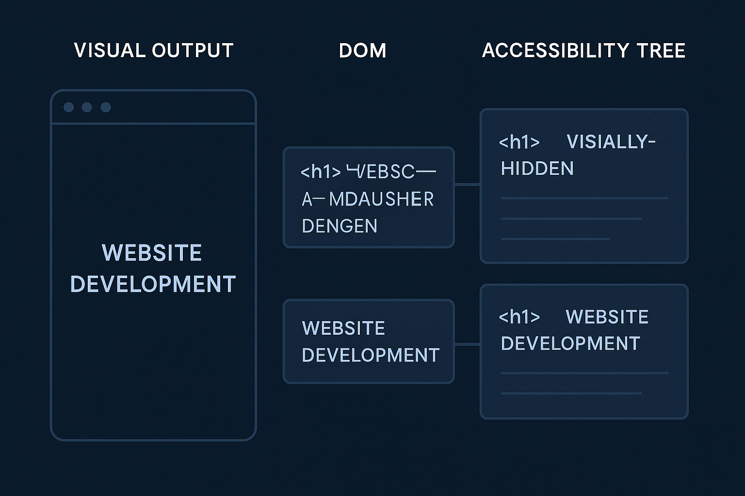 企业站 Hero + 隐藏 H1 的结构示意